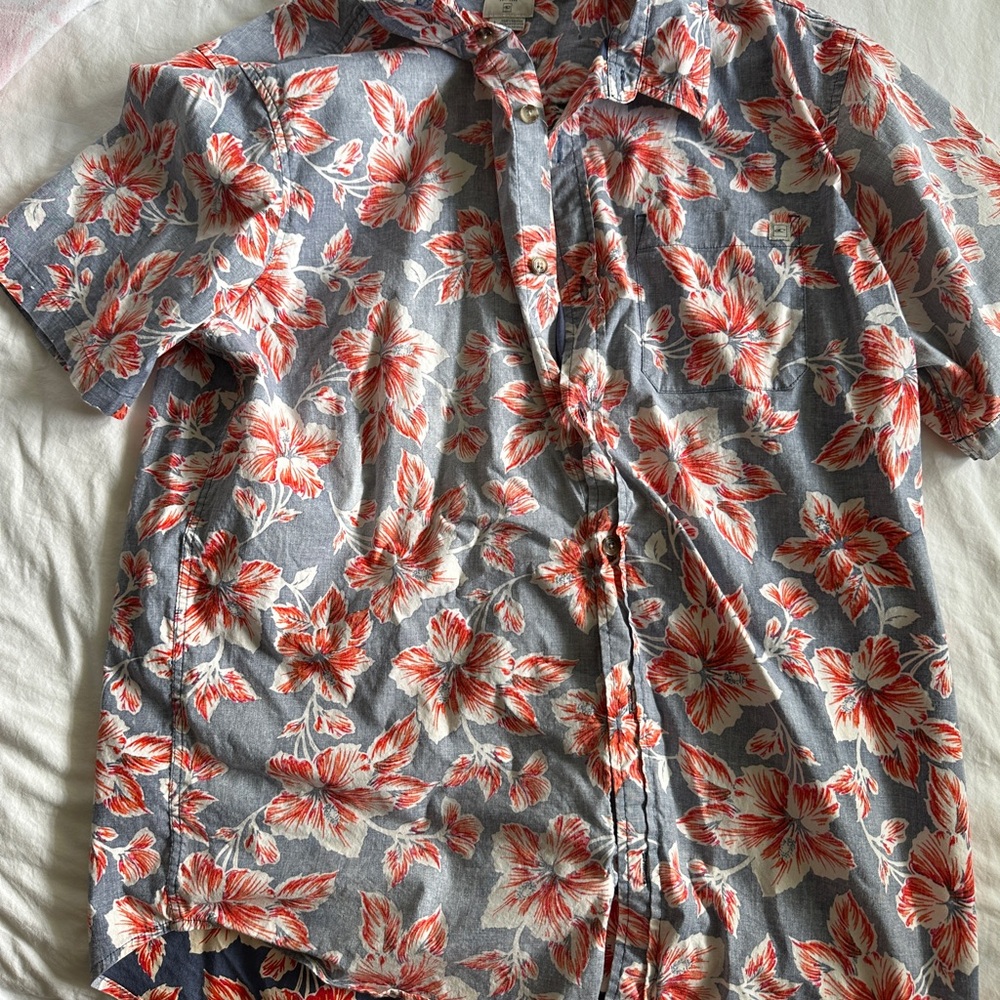 O'Neill Red and Gray Floral Men's Shirt